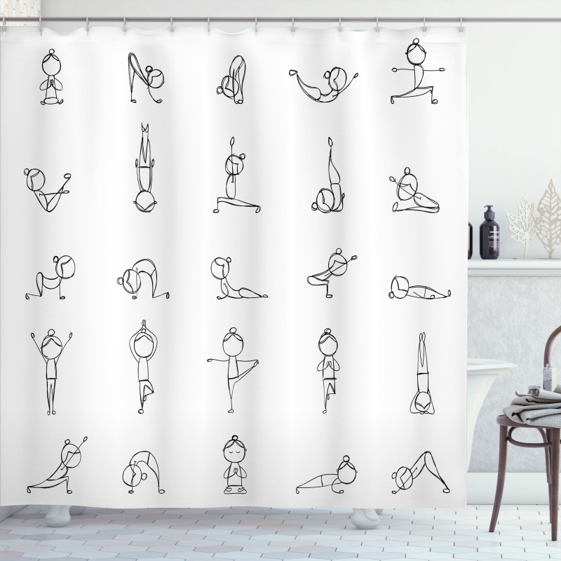 Stickman Yoga Moves Shower Curtain