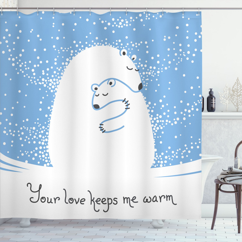 Polar Bear Mother Baby Shower Curtain