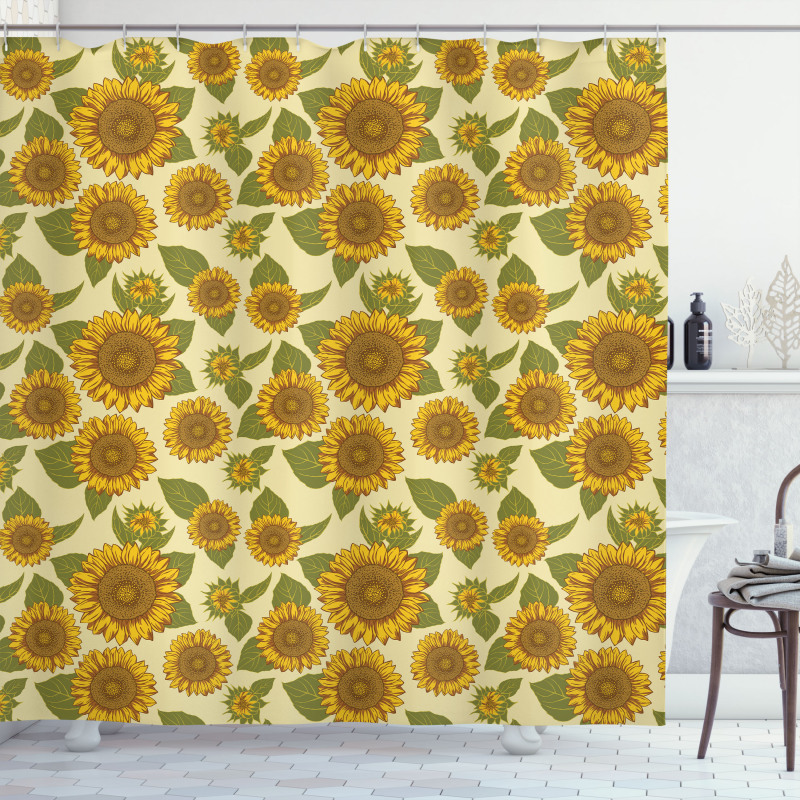 Funky Style Sunflower Shower Curtain
