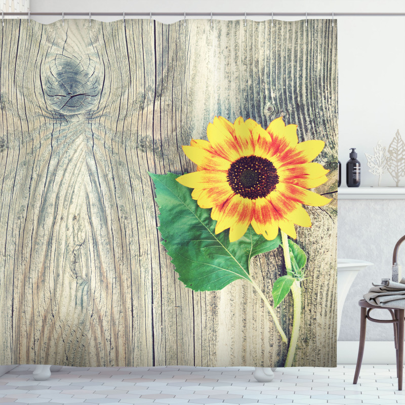 Wood Board Bouquet Shower Curtain