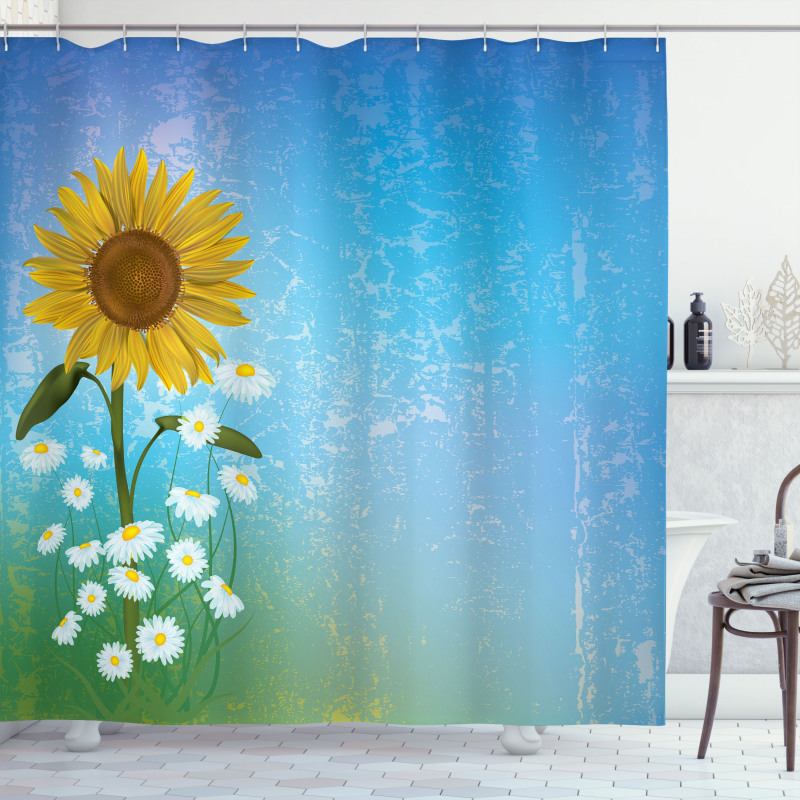 Sunflowers Chamomiles Shower Curtain