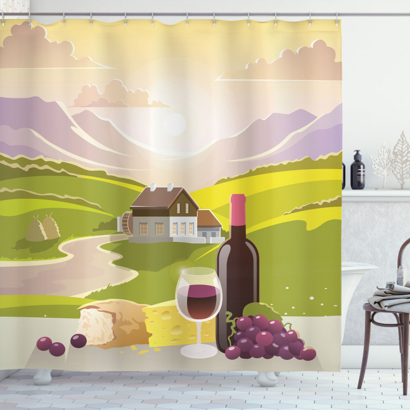 French Countryside Scene Shower Curtain