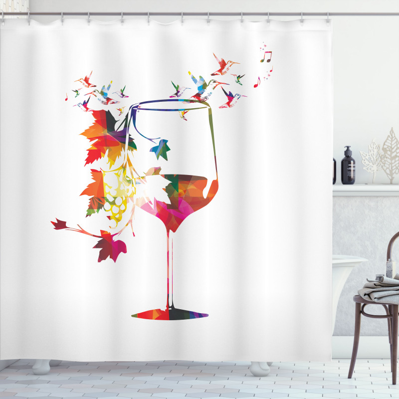 Glass Bird Vines Shower Curtain