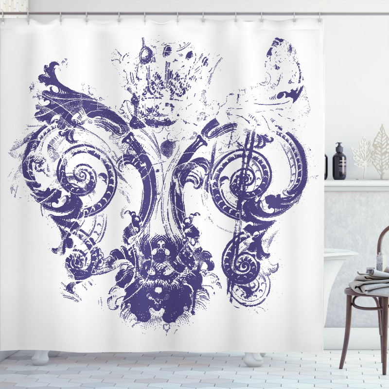 Grunge Lily Flag Shower Curtain