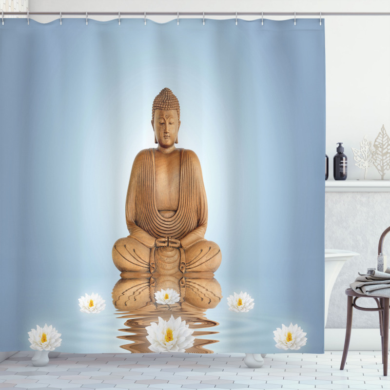Meditation Zen Flower Shower Curtain