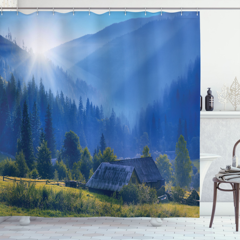 Mountain Village Ukraine Shower Curtain
