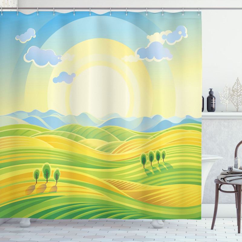 Sunny Rural Scenery Shower Curtain