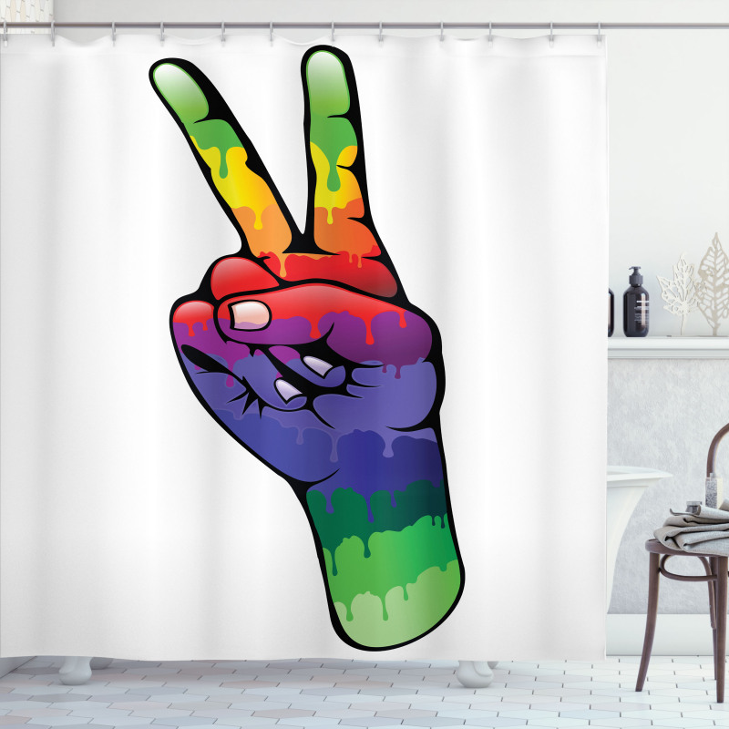 Love in Rainbow Colors Shower Curtain