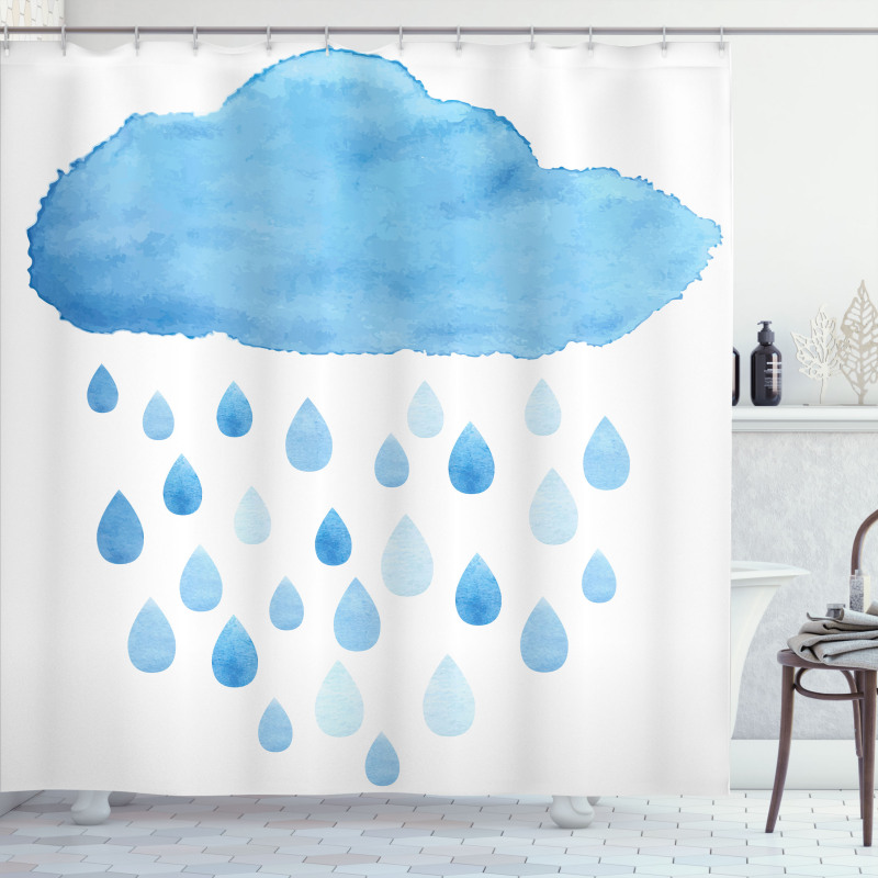 Rain Drops and Cloud Shower Curtain