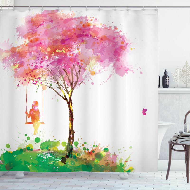 Spring Blossoming Tree Shower Curtain