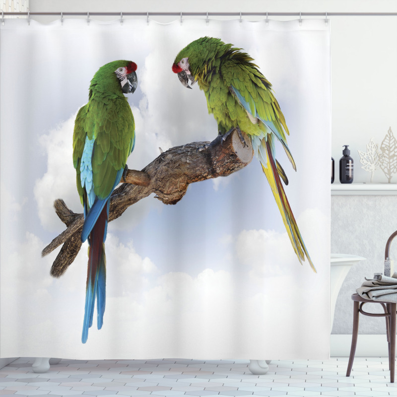 2 Parrot Macaw Bird Shower Curtain