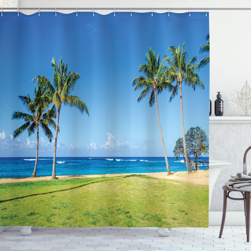 Coconut Palm Hawaii Shower Curtain