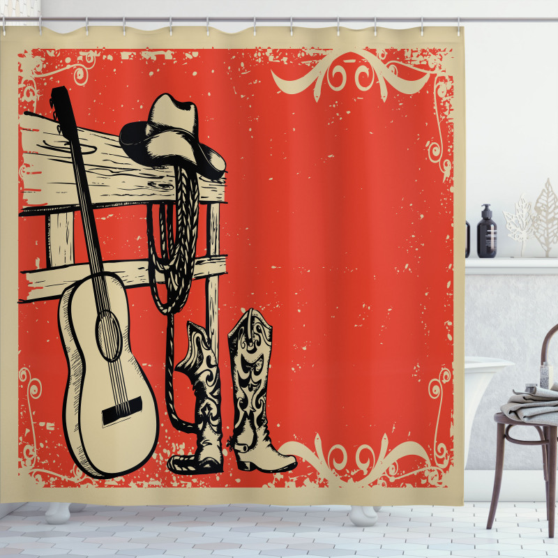 Country Music Wild West Shower Curtain