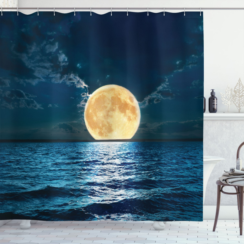 Magic Super Moon Design Shower Curtain