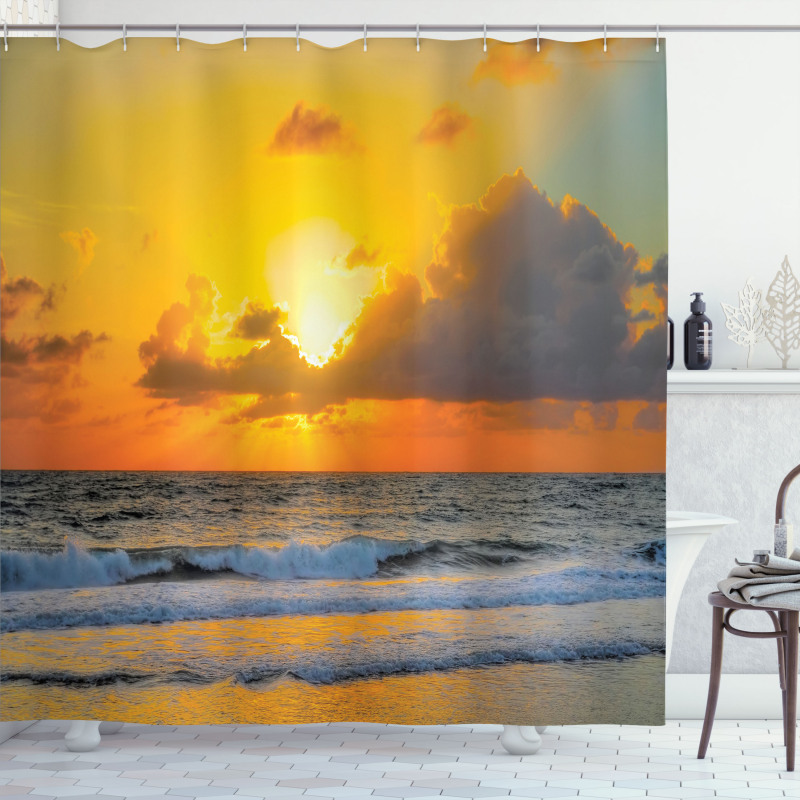 Sunset Beach in Brazil City Shower Curtain