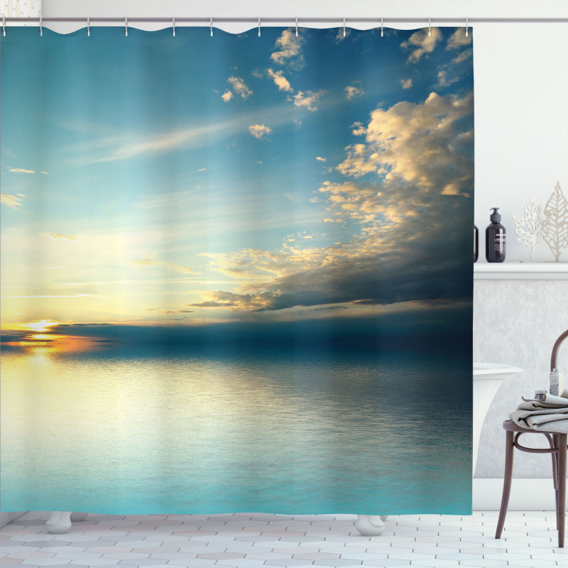 Sea Sunset Horizon Shower Curtain