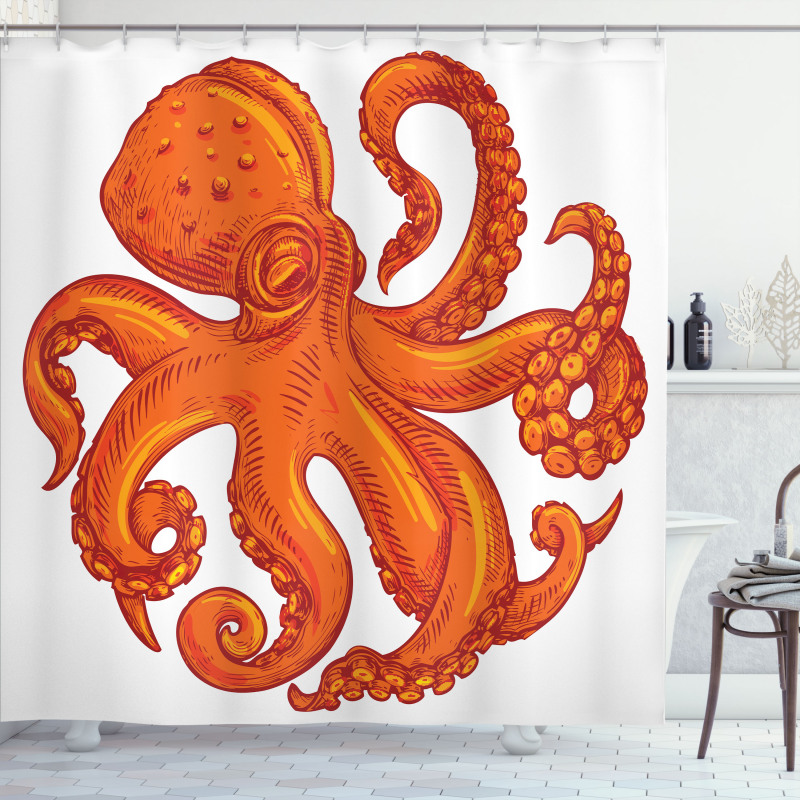 Orange Animal Wildlife Shower Curtain