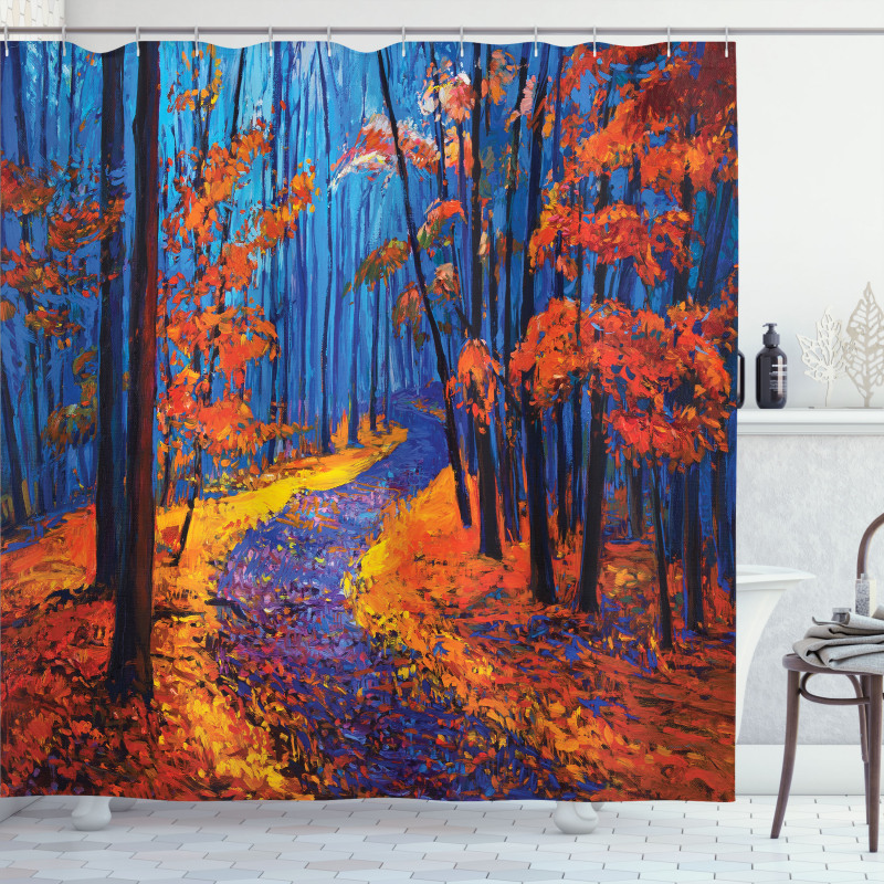 Forest in Fall Season Shower Curtain