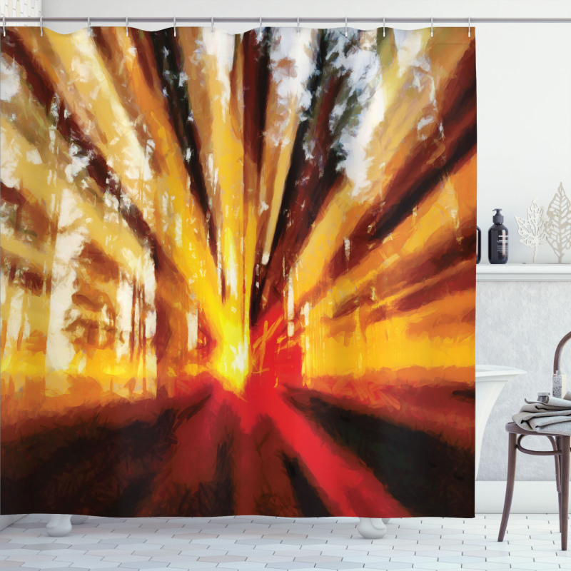 Sunset in the Forest Shower Curtain