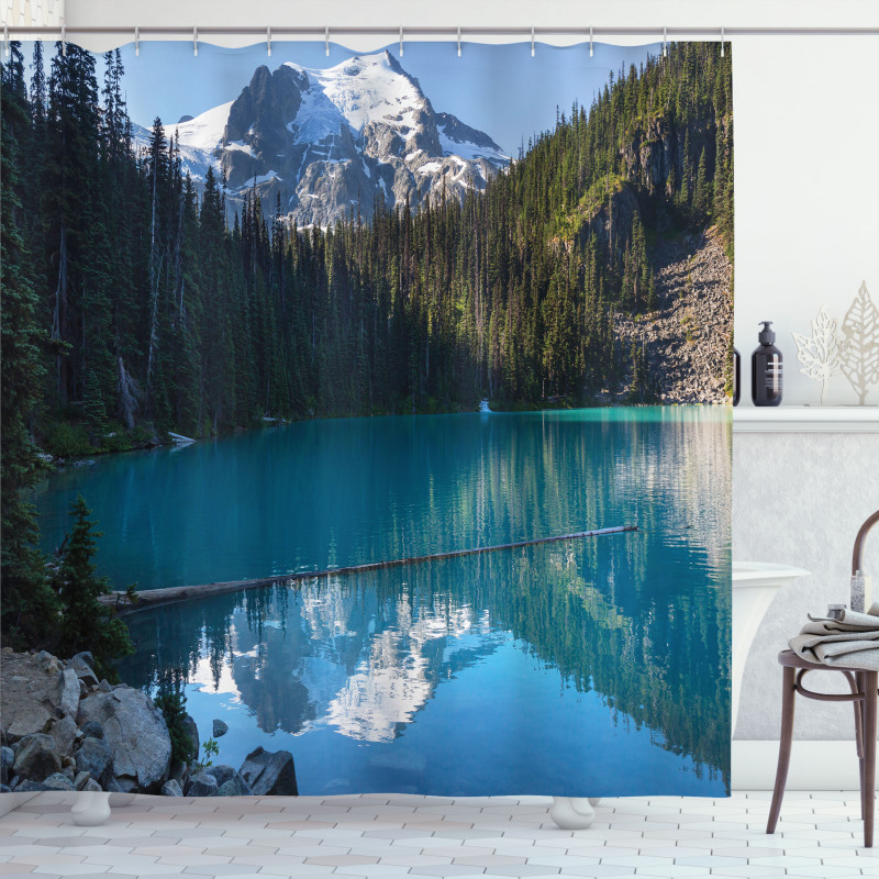 Snowy Frozen Mountain Shower Curtain