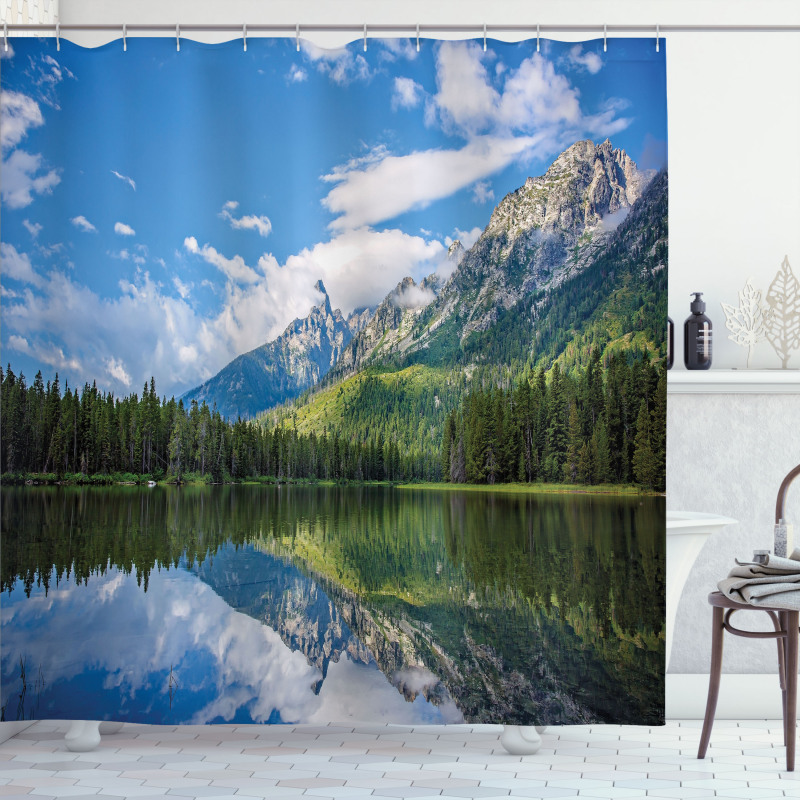 Mountain Lake Scenery Shower Curtain