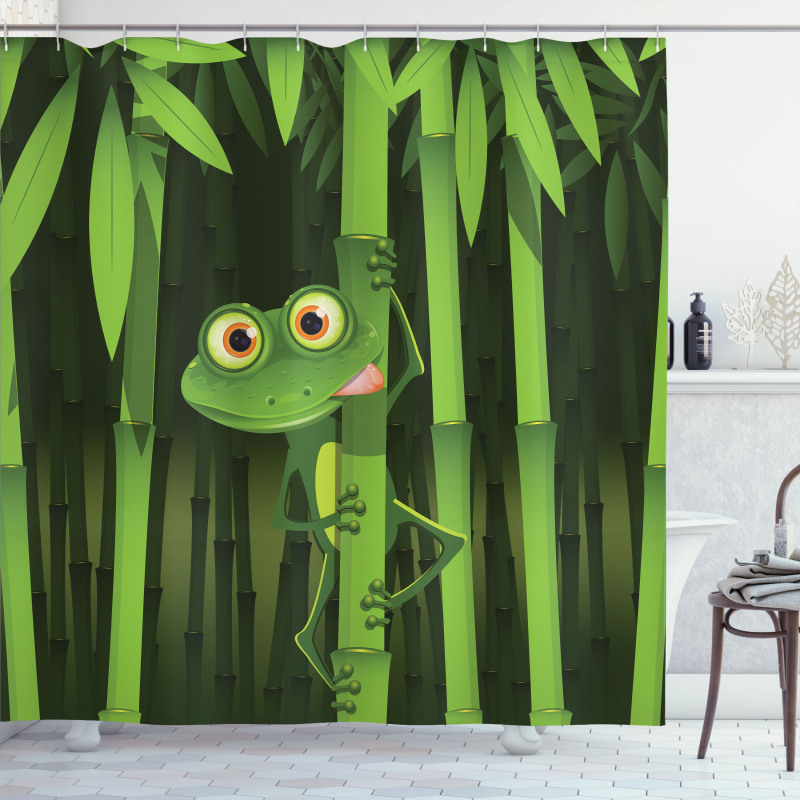Jungle Trees Fun Frog Shower Curtain