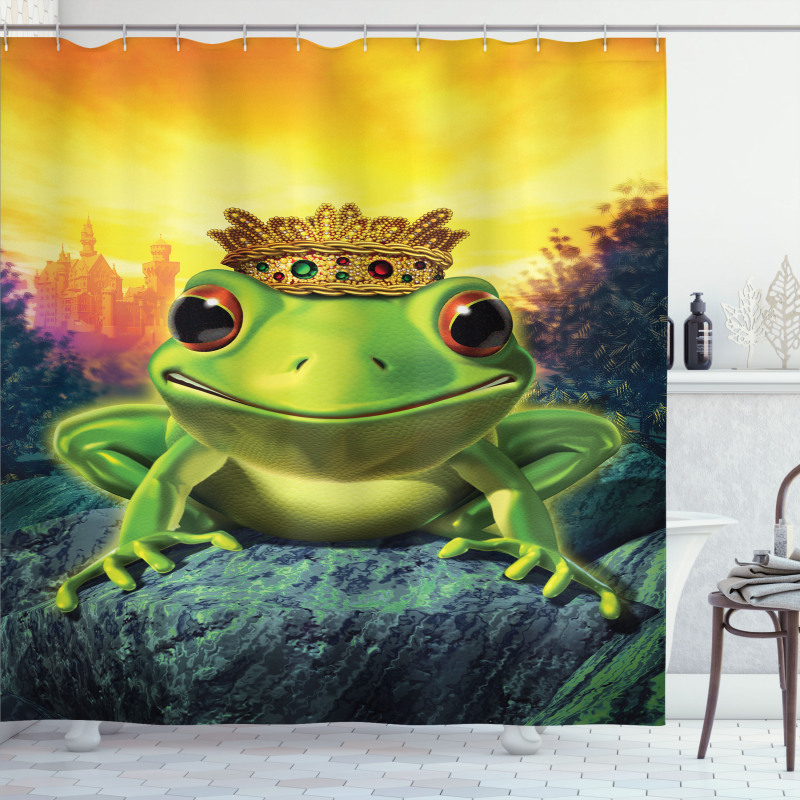 Frog Prince with Crown Shower Curtain