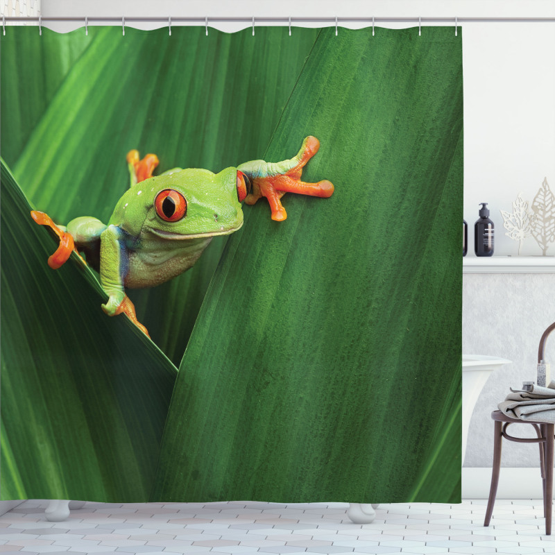 Exotic Wild Macro Leaf Shower Curtain