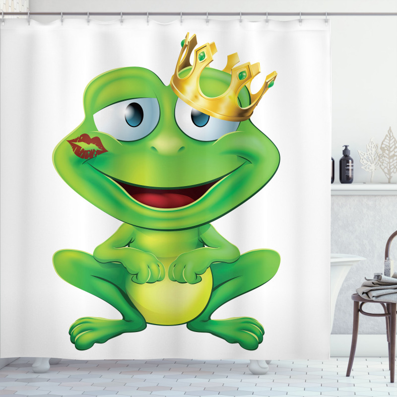 Crown Frog Prince Shower Curtain