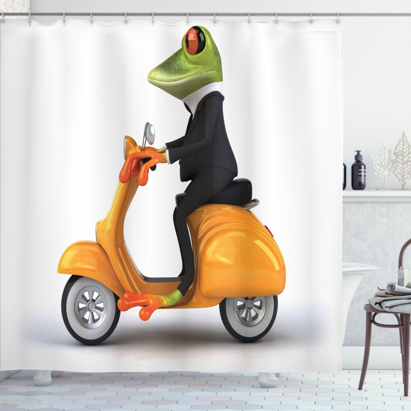 Italian Frog Motorcycle Shower Curtain