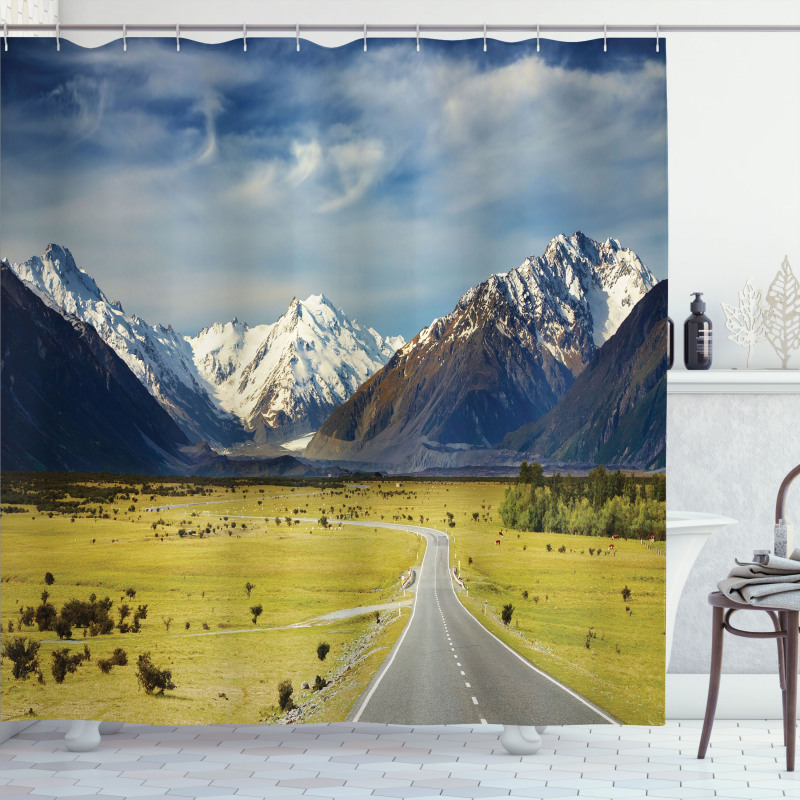 Snowy Mountains Alps Shower Curtain