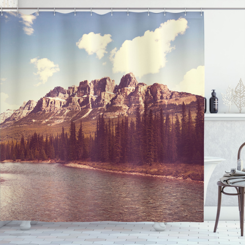 Canada River and Trees Shower Curtain