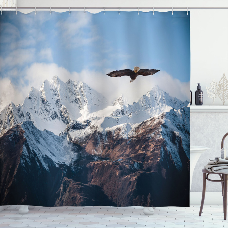 Mountain Flying Eagle Shower Curtain