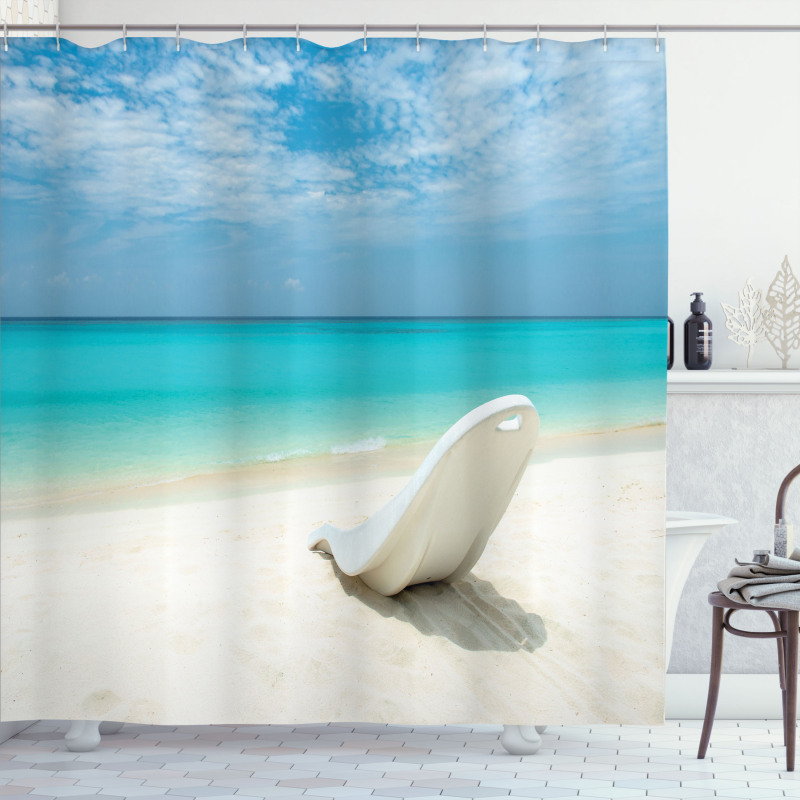 Maldives Beach Sunny Day Shower Curtain