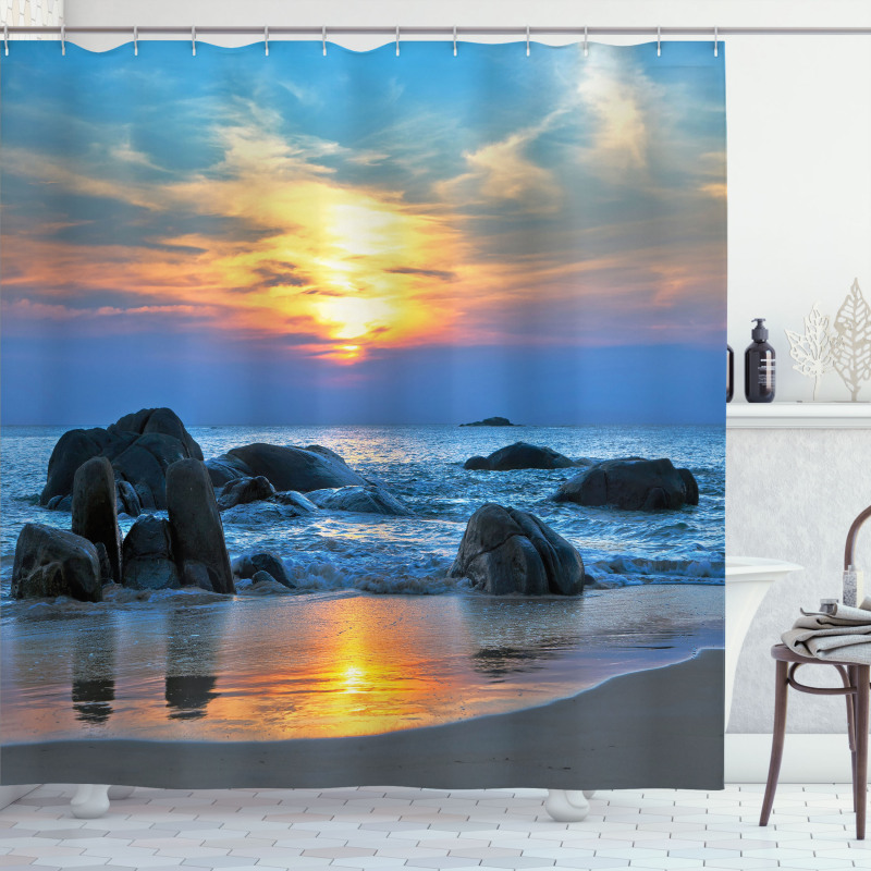 Sandy Peaceful Beach Shower Curtain