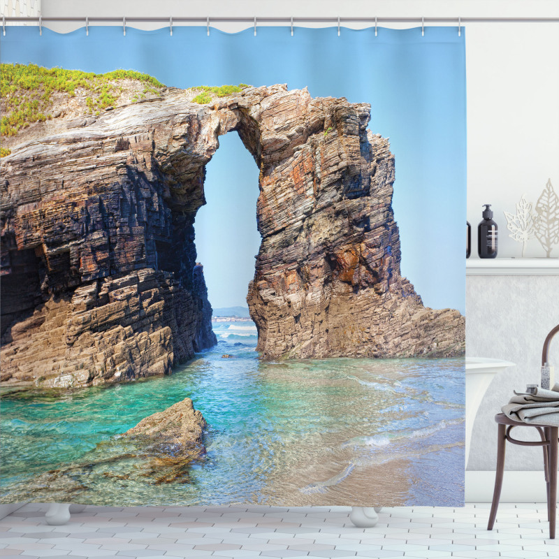 Spanish Seacoast Scenery Shower Curtain