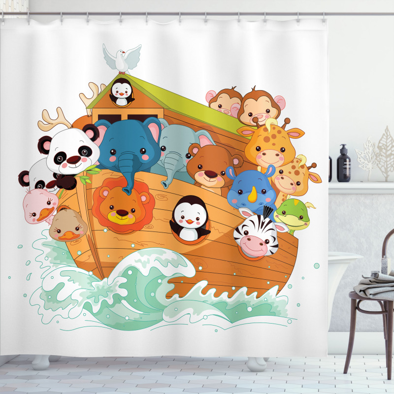 Colorful Ark Lions Shower Curtain