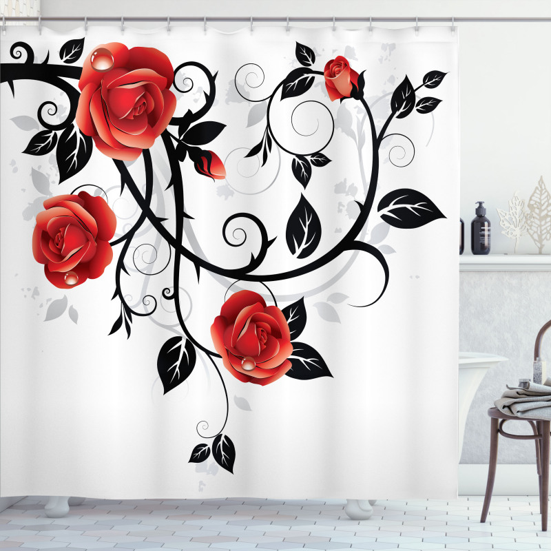 Swirling Roses Garden Shower Curtain