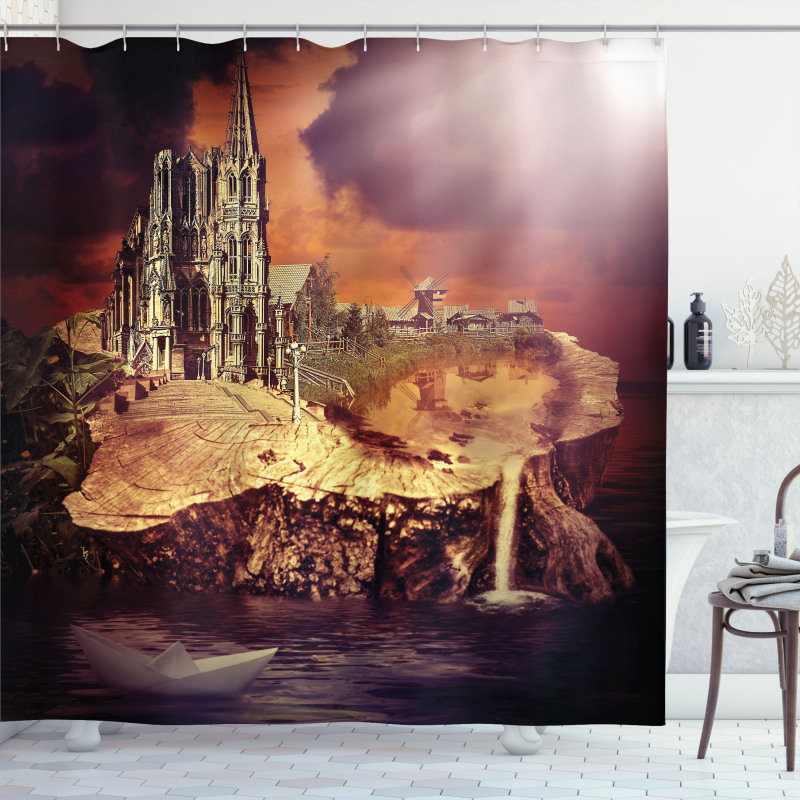 Fantasy Castle Village Shower Curtain