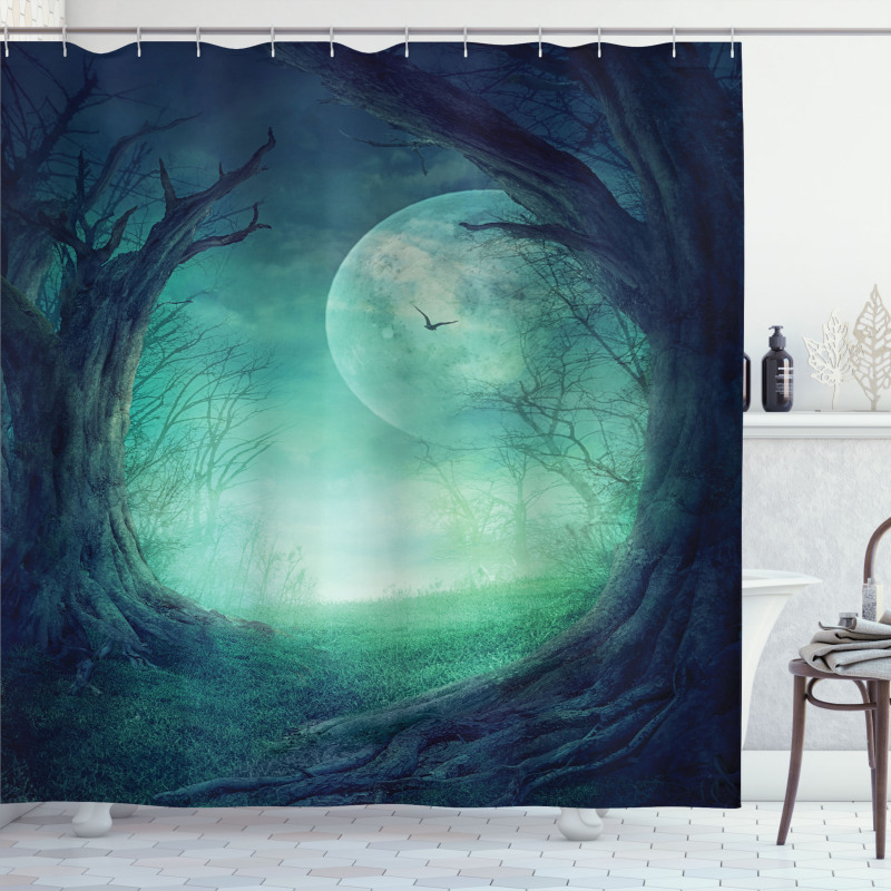 Spooky Valley in Woods Shower Curtain