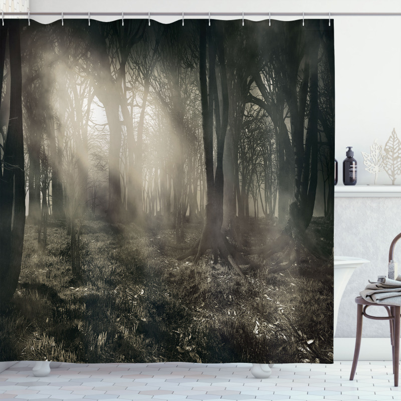 Nostalgic Dark Forest Shower Curtain