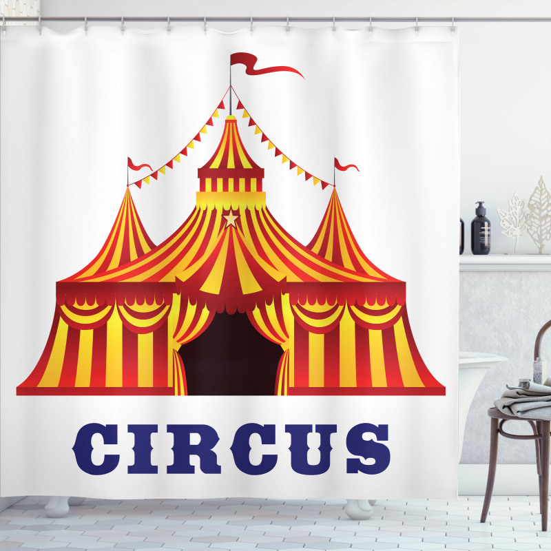 Old Fashioned Retro Tent Shower Curtain