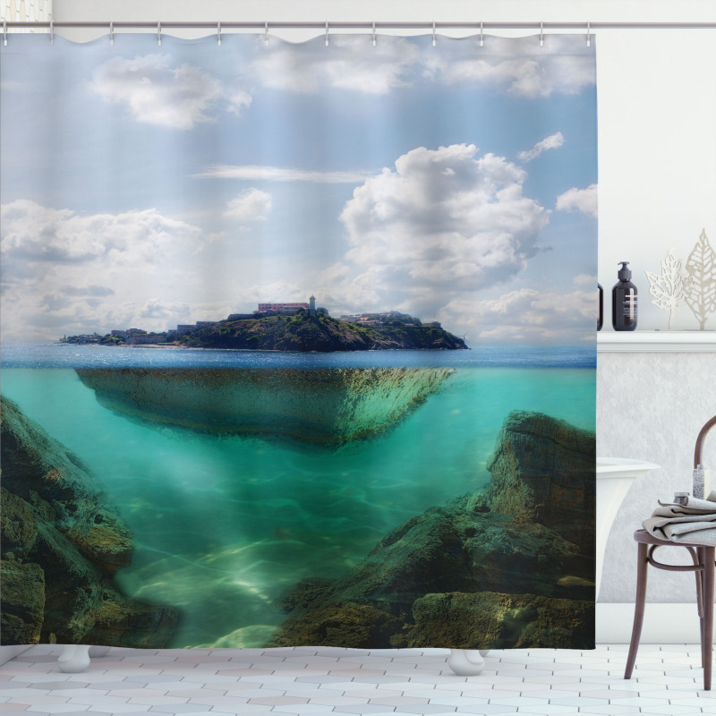 Misty Atlantic Ocean Shower Curtain