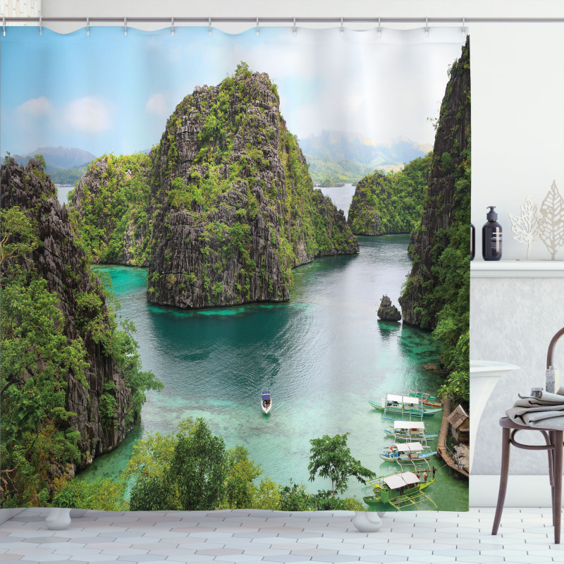 Cliff in Philippines Shower Curtain