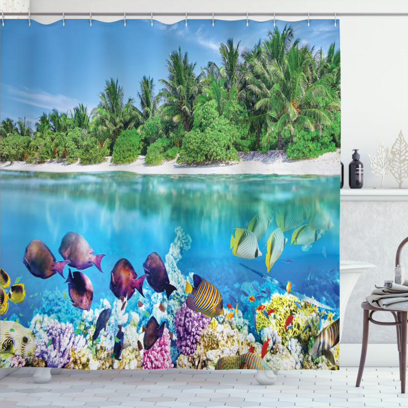 Aquatic World Maldives Shower Curtain