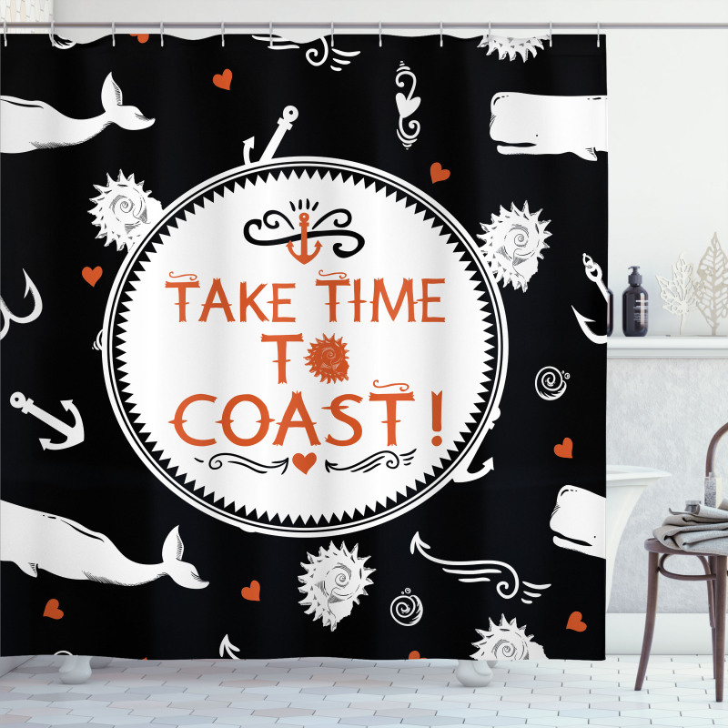 Nautical Take Time to Coast Shower Curtain