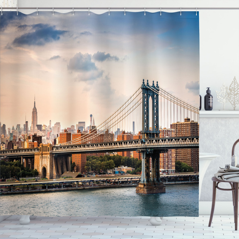 Manhattan Bridge in NYC Shower Curtain