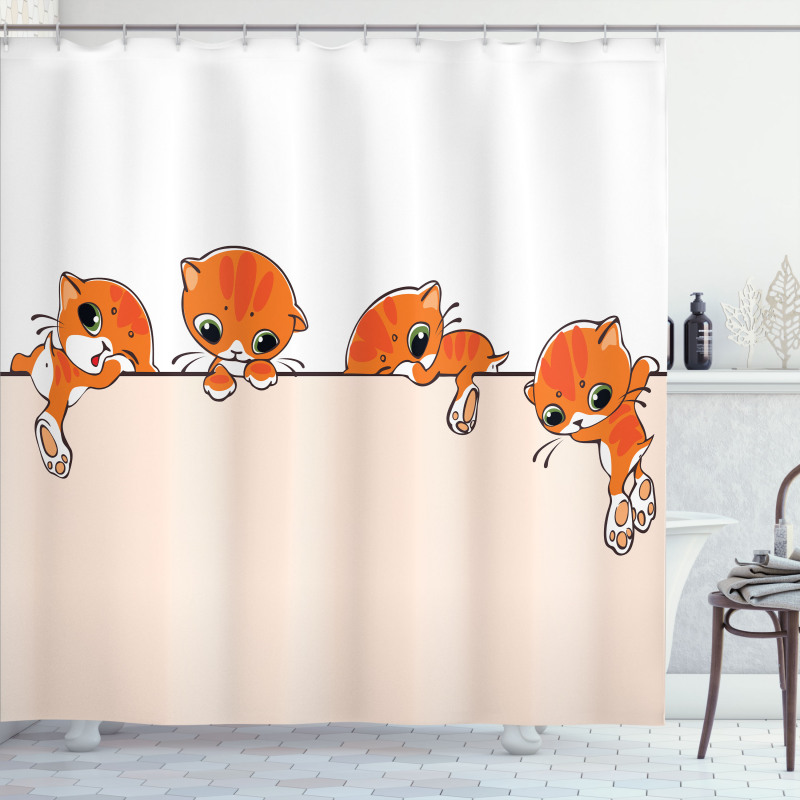 Banner with Little Kitties Shower Curtain
