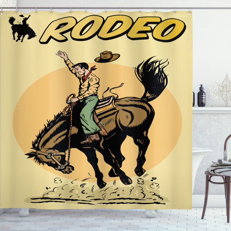 Wild Horse Rodeo Cowboy Shower Curtain