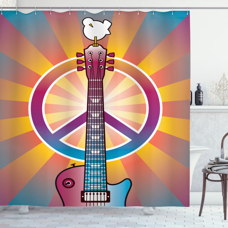 Guitar Peace Shower Curtain